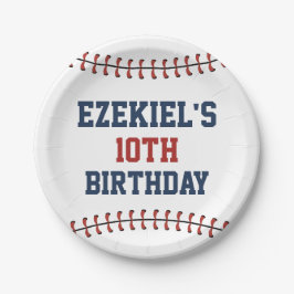 Ameriana Navy Blue & Red Baseball Geburtstag Pappteller