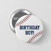 Ameriana Navy & Red Baseball Geburtstagsjunge/Mädc Button (Vorne & Hinten)