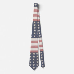 Ameriana Red White and Blue Vintag Flag Krawatte
