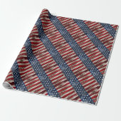 Ameriana Red White Blue Patriotic Rustikale Flagge Geschenkpapier (Ungerollt)