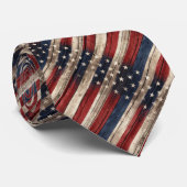 Ameriana Red White Blue Rustikale Flagge Krawatte (Gerollt)