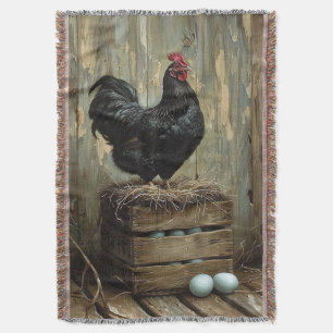Ameriana Style Malerei eines Schwarzen Hens Decke