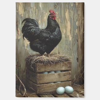 Ameriana Style Malerei eines Schwarzen Hens Magnet
