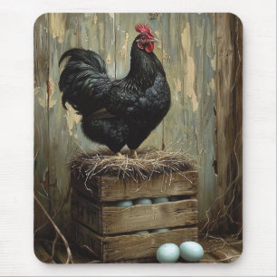 Ameriana Style Malerei eines Schwarzen Hens Mousepad