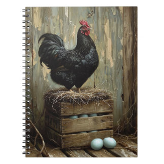 Ameriana Style Malerei eines Schwarzen Hens Notizblock