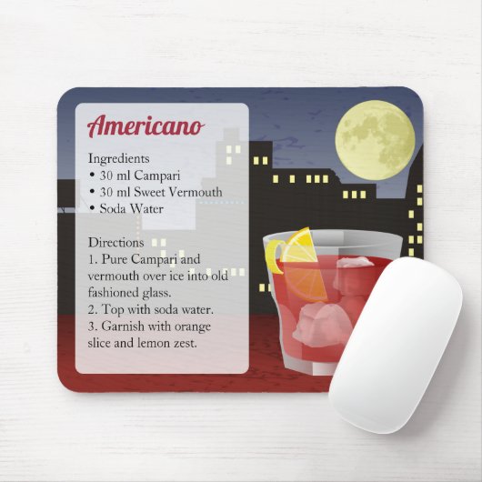 Ameriano-Rezept-Karte Mousepad (Mit Mouse)