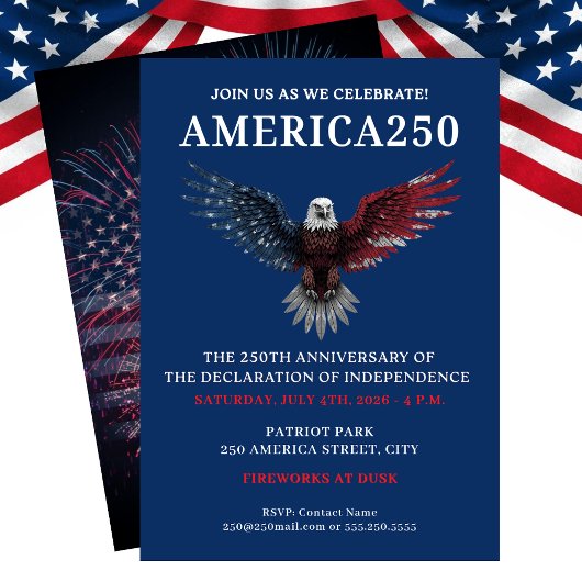 AMERICA250 PARTY JULY 4TH CELEBRATION EINLADUNG