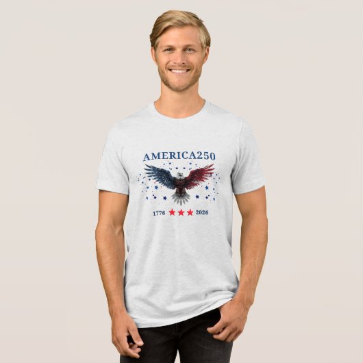 AMERICA250 Unabhängigkeitstag 1776 - 2026 Tri-Blend Shirt (Vorderseite voll)