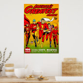 America39s Best Comic no1 Golden Age Fawcett Hero Poster (Küche)