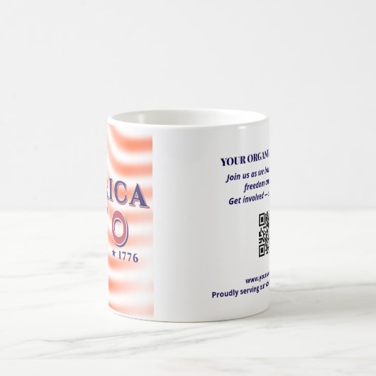America 250 1776 2026 Custom QR Code Patriotic Kaffeetasse (Mittel)