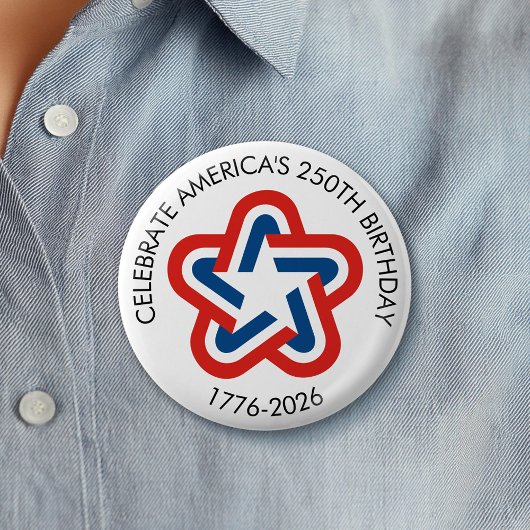 America 250 - 1776-2026 Vintag Star Design Button