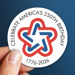 America 250 - 1776-2026 Vintag Star Design Runder Aufkleber