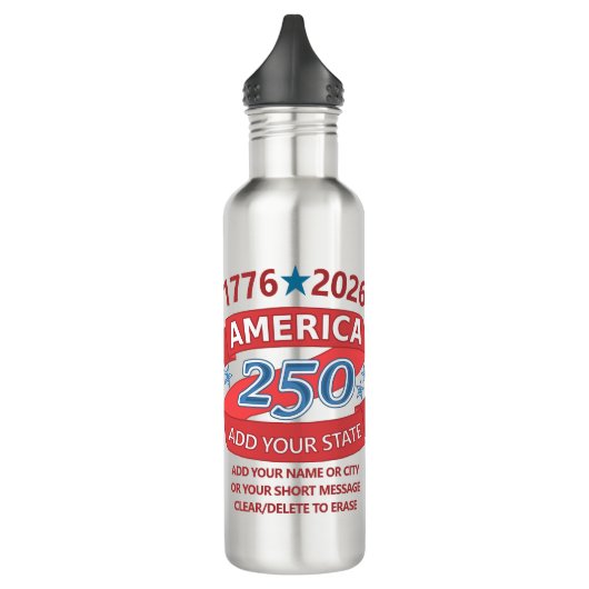 America 250 Add State 1776 2026 Cool Personalized Edelstahlflasche (Links)