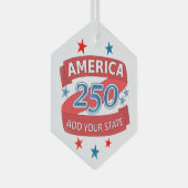 America 250 Add State 250th Anniversary Keepsake Ornament Aus Glas (Vorderseite Rechts)