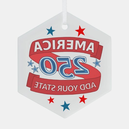 America 250 Add State 250th Anniversary Keepsake Ornament Aus Glas (Rückseite)