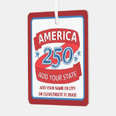 America 250 Add State Anniversary Double Sided Ornament Aus Metall (Vorderseite links)