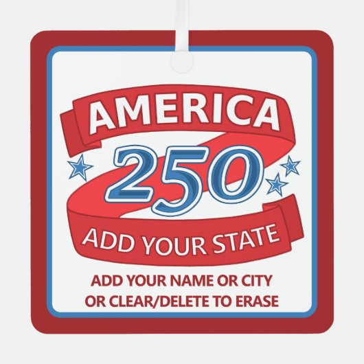 America 250 Add State Anniversary Double Sided Ornament Aus Metall (Vorderseite)