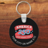 America 250 Add State Create Your Own Patriotic Schlüsselanhänger (Rückseite)