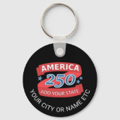 America 250 Add State Create Your Own Patriotic Schlüsselanhänger (Rückseite)