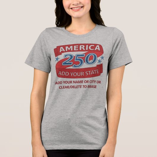 America 250 Add State Patriotic Apparel For Light Tri-Blend Shirt (Vorderseite)