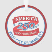 America 250 Add State Patriotic Cool Double Sided Ornament (Rückseite)