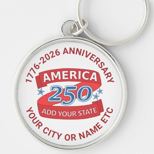 America 250 Add State USA Anniversary Keepsake Schlüsselanhänger (Vorne)