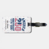 America 250 Anniversary Red & Blue Personalized Gepäckanhänger (Rückseite horizontal)