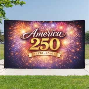 America 250 Banner mit Feuerwerk