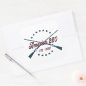 America 250 Crossed Rifles Patriotic 1776-2026 Quadratischer Aufkleber (Umschlag)