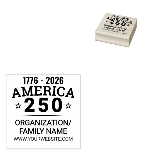America 250 Custom Family Organisation Business Gummistempel (Stempel)