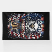 America 250 Eagle, Fireworks, and Freedom  Banner (Horizontal)