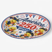 America 250 Entchen-Feier Papier-Schüsseln Pappteller (Schrägansicht)