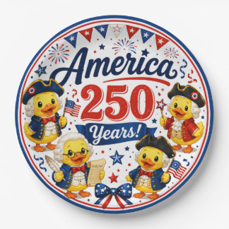America 250 Entchen-Feier Papier-Schüsseln Pappteller