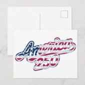 America 250 Flag Script 250-Jahr-Feier Design Postkarte (Vorne/Hinten)