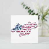 America 250 Flag Script Halbquinquennendesign Dankeskarte (Stehend Vorderseite)