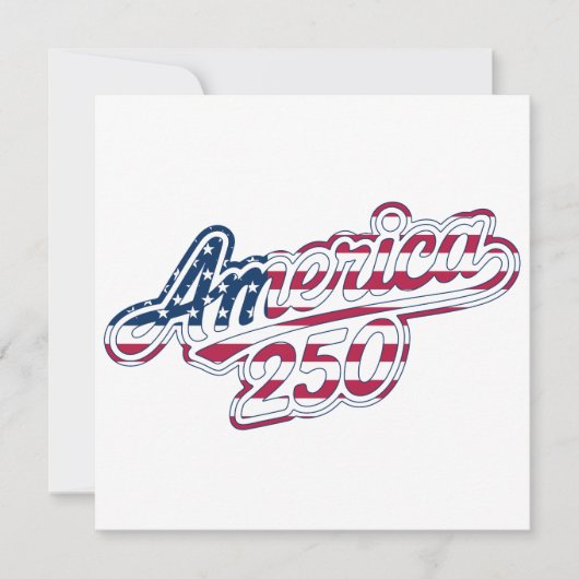 America 250 Flag Script Halbquinquennendesign Dankeskarte (Vorderseite)