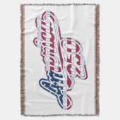 America 250 Flag Script Halbquinquennendesign Decke (Vorderseite Vertikal)