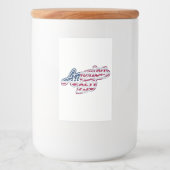 America 250 Flag Script Halbquinquennendesign Lebensmitteletikett (Vorderseite)