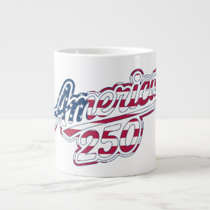 America 250 Flag Script Halbquinquennial-Design Jumbo-Tasse