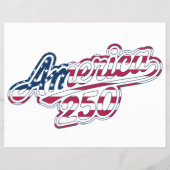 America 250 Flag Script Halbquinquenniums-Design Flyer (Hinten)