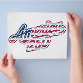 America 250 Flag Script Halbquinquenniums-Design Flyer (Hand)