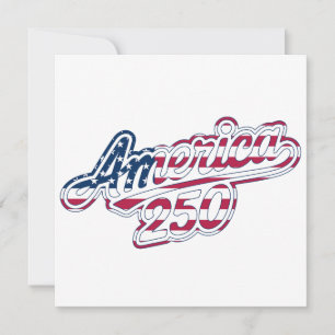America 250 Flag Script Halbquinquenniums-Design Karte