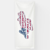 America 250 Flag Script Semiquincentennial Design  Banner (Vertikal)
