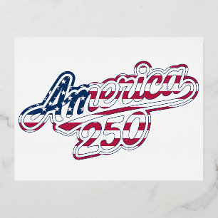 America 250 Flag Script Semiquincentennial Design  Folien Feiertagspostkarte
