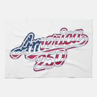 America 250 Flag Script Semiquincentennial Design Geschirrtuch