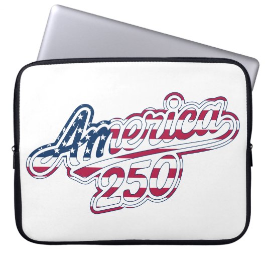 America 250 Flag Script Semiquincentennial Design Laptopschutzhülle (Vorderseite)