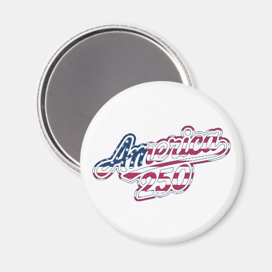 America 250 Flag Script Semiquincentennial Design Magnet (Vorderseite/Rückseite)