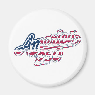America 250 Flag Script Semiquincentennial Design Magnet