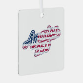 America 250 Flag Script Semiquincentennial Design Ornament Aus Metall (Vorderseite Rechts)