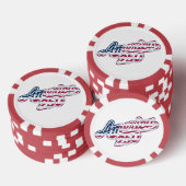 America 250 Flag Script Semiquincentennial Design  Pokerchips (Stapel)